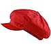 The Hat Depot 100% Cotton Plain Blank 6 Panel Newsboy Gatsby Apple Cabbie Cap Hat Made in USA (Red)