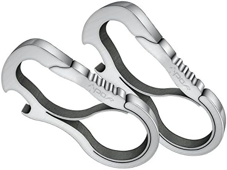 Apor Full Stainless Steel Anti-Lost Carabiner Key Chain Mutil Tools with Bottle Opener for Home