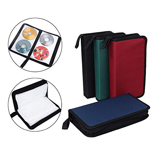 Dvd Case - 80 Disc Cd Dvd Carry Case Wallet Storage Cds Organizer Holder Bag Hard Box Blue Red Black Green - Optical Changer Book Chevy Rack Duplicator Portable Laptop Sleeves Holder Comb