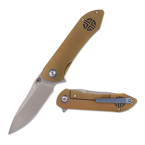 Bestech Knives CPM-S35VN Steel Blade Folding Pocket Knife Frame Lock with Titanium Handle Rescue Tactical Knife