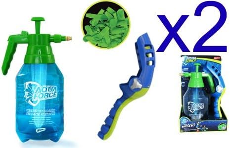 2 X AQUA FORCE WATER BALLOON REFILL AND LAUNCH BATTLE SET FILLER AND LAUNCHER 100 WATER BALLOONS BOYS GIFT