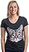 Ann Arbor T-shirt Co. Red Linda Glasses Cat | Sassy Funny Kitty Belcher Cute V-Neck T-Shirt for Women-(Vneck,L)