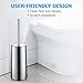 Homemaxs Toilet Brush and Holder, 304 Stainless Steel Toilet Brush with Long Handle, Hideaway Toilet Bowl Brush for Bathroom(Mirror Surface Holder)