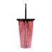 Silver Buffalo, 16-ounces WWE Bella Twins Double Trouble Plastic Cold Cup with Lid and Straw, Red