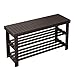 LANGRIA Large 3-Tier Shoe Bench Entryway, Shoes Rack Organizer Made of Sturdy, Bamboo for 8 Pairs of Shoes, Max Capacity 264 lbs, for Hallway Bedroom (33.9 x 11 x 17.7”, Espresso)