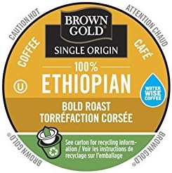 Brown Gold Single Origin Coffee Capsules, 100% Ethiopian, 48 Count