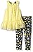 Calvin Klein Big Girls' Chiffon with Jersey Lining Yellow Tunic and Printed Leggings, Yellow, 3T