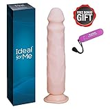 9 Inches Flexible Realistic Harnessable with Suction Cup Bendable for Women Dildo with Flared Suction Cup Base for Hands-Free Play, Adult Toy for Man and Women