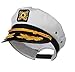 Adult Sailor Hat - Yacht Captain Hat - Nautical Navy Blue and White Admiral Boater Pilot Caps Set of 2