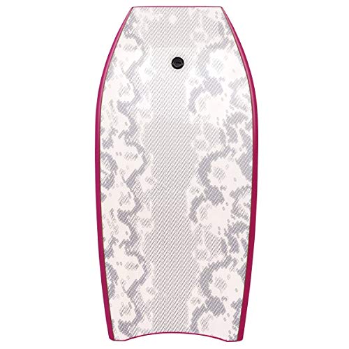 Gymax Body Board, 41 Inch Lightweight Bodyboard for Kids Teens Adults, with EPS Core, Slick Bottom, IXPE Deck, Leash