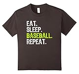 Kids Eat Sleep Baseball Repeat Funny Gift T-Shirt 8 Asphalt