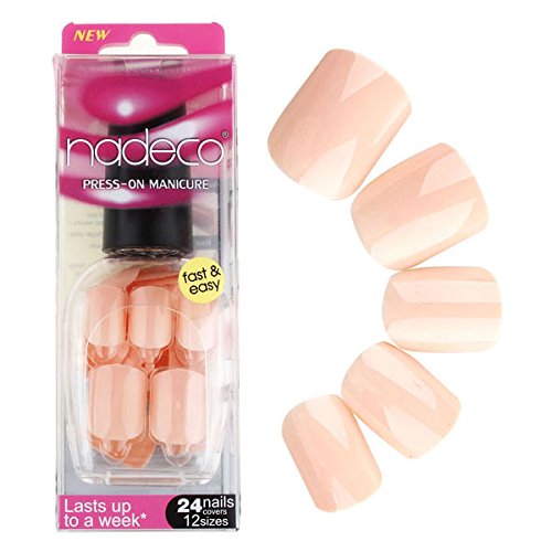 Qmisi Color False Nails Tips Press On Manicure Fashion Design Short Length No Need Glue Begie - Thumbnail 7