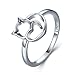 Presentski Cute Kitty Ring,925 Sterling Silver Cat Rig Christmas Day Gift for Women,Size 6 7 8 9