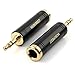 MOBOREST 3.5mm M to 6.35mm F Stereo Pure Copper Adapter, 1/8 Inch Plug Male to 1/4 Inch Jack Female Stereo Adapter, Can be Used for Conversion Headphone adapte, amp adapte, Black Fashion 2-Pack primary