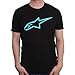 ALPINESTARS Men's Ageless Classic Tee, Black/Turquoise, Large