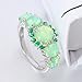 CiNily St Patrick's Day Silver Plated Green Opal Emerald Gemstone Ring Size 8