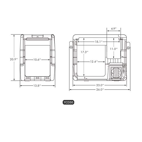 Iceco Jp50 Portable Refrigerator Fridge Freezer 12v Cooler Refrigerator 50 Liters Compact Refrigerator With Secop Compressor For Car Home Use 0 50 Dc 12 24v Ac 110 240v Pricepulse