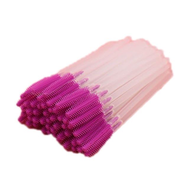 Photo 1 of 10Pcs Rose red Disposable Eyebrow Brushes,Silicone Eyelashes Brushes Transparent Mascara Wand Applicators Versatile Makeup Brushes Tools,Convenient to Carry,Mascara Brushes,Beauty and Personal Care