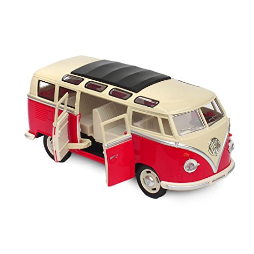 KMT Alloy Diecast Die Cast VW Volkswagen Bus Van Model 1:24 Scale (Red)
