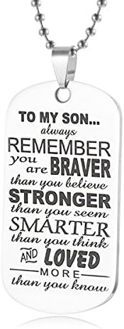 Always Remember To My Son Dog Tag Gifts From Dad Mom Parents Necklace Military Chain Air Force Pendant