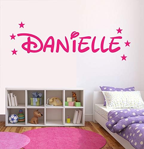 Personalised Disney Name Wall Sticker, Any Name, Any Colour, Childs Bedroom (Large 100cm x 53cm, Pink)