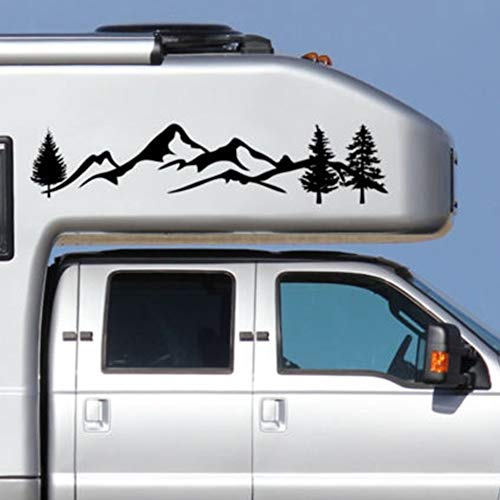 xxiaoTHAWxe Mountain Tree Car-Styling Vehicle Body 2 Side Skirt Decals Stickers Decoration - Black - Thumbnail 2