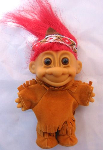 My Lucky Troll Indian Troll Doll (Red Hair) by Russ Berrie