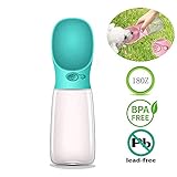 M&MKPET Dog Water Bottle for Walking,Fashion Antibacterial Portable Pet Travel Water Drink Cup with Bowl Dispenser,Leak Proof,Portable,Fast and Easy - Food Grade Silicone | BPA Free (18oz, Blue)