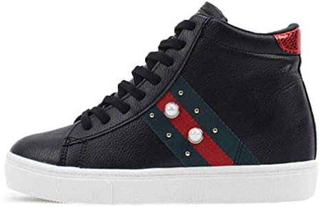 EpicStep Women's High Top Studs Wedges Shoes Mid Heels Lace Up Fashion Sneakers