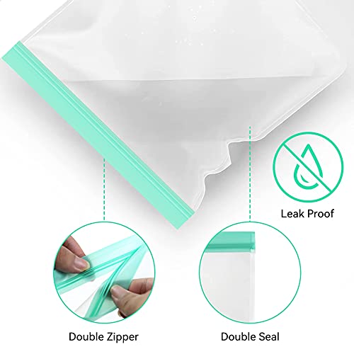 Reusable Food Storage Bags, 16 Pack BPA Free Food Grade Reusable Freezer Bags, Reusable Gallon Bags, Reusable Sandwich Bags, Silicone Food Bags Leakproof Resealable for Meat Fruit Veggies Snacks