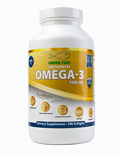 Natural fish oil | triple strength omega 3|180 softgels. burpless…