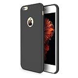 TORRAS [Love Series iPhone 6S Case/iPhone 6 Case, Liquid Silicone Rubber Shockproof Case with Soft Microfiber Cloth Cushion Compatible with iPhone 6 / 6S, Black