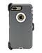 WallSkiN 1227hnmm Turtle Series Cases for iPhone 7 Plus / iPhone 8 Plus (Only) Full Body Protection with Kickstand & Holster - Passion (Grey/White)