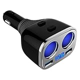 Cigarette Lighter Adapter, Rademax 2-Socket Car Socket Splitter 3.4A Dual USB Car Charger Individual Switch Power Adapter 12V/24V Outlet Multi-functions Car Splitter for iPhone iPad Samsung and more