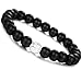 ORAZIO 4Pcs 8mm Beaded Distance Bracelet Natural Stone Couple Lover Relationship Bracelets Elastic