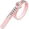 Meowoo Ring Sizer Measuring Tool with Magnifier, for Ring Measurer and Ring Sizer Clear and Intuitive Reading. Plastic Ring Sizer with Lens, 1-17,Pink