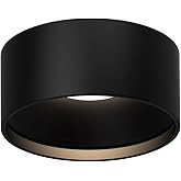 Kuzco Lighting Lucci 5" Flush Mount | Black Finish | Frosted Glass Lens | Modern LED Ceiling Light Fixture | Made of Aluminum