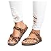 KOKOBUY Women’s Gladiator Sandals, Casual Ankle Buckle Strap Flat Slides, Summer Beach Shoes Flip-Flops