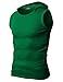 H2H Mens Suitable for gym wear Active Wear Hooded Sleeveless T-shirts with Various Colors GREEN US M/Asia L (JPSK05)