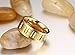 Zealmer Men's Gold Plated Stainless Steel Rotatable Stylish Brick Double Gear Shaped Spinner Rings 8