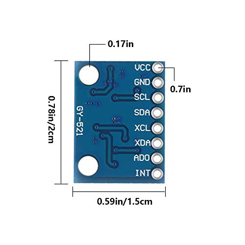 Aokin GY-521 MPU-6050 MPU6050 Module, 6 DOF 3 Axis Accelerometer Gyroscope Sensor Module 16Bit AD Converter Data Output IIC I2C DIY Kit for Arduino (6 Pcs)
