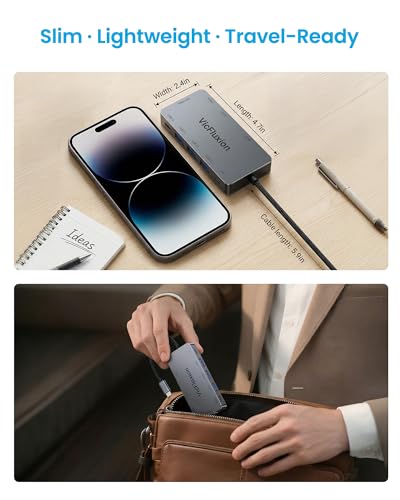 USB C Docking Station Dual Monitor, 9-in-1 USB Hub with 2 HDMI 4K@60HZ, 1×1000Mbps Ethernet, 3× USB 3.0, 1× Type C, 1× PD Charging, 1×3.5mm Audio, Dock for Laptop/Computer/Tablets/Windows