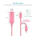 EL-AURORA Lightning to USB Cable 360 Degree Light Up Visible Flowing Glowing LED iPhone Charger Cable to USB Syncing and Data Cord for iPhone 7/7 Plus/6/6 Plus/6s/6s Plus/5/5s and more-3ft (pink)