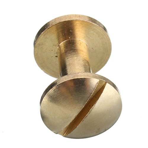 SummerHome Solid Brass Screw Arc Head Button Stud Nail Screw Back Spots for Leather Belt Purse Handbag DIY - 12mm,Pack of 20