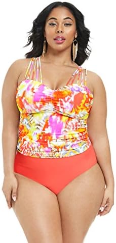Women's Plus Size Alessandra Tankini With Crisscross Back