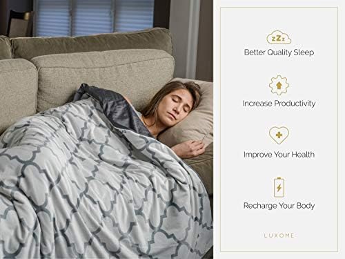 Amazon Com Luxome Luxury 15lb Weighted Blanket Includes Removable Bamboo Minky Cover Full Size 54 X72 Cool Cozy Home Kitchen