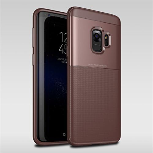 Samsung Galaxy S9 Plus Case,Daibo Dual Layer Heavy Duty Shock Absorbent PC TPU Full Body Drop Resistant Protection Modern Design Cover for Samsung Galaxy S9 Plus (Brown)