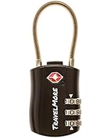 6 Pack TSA Approved Travel Combination Cable Luggage Locks for Suitcases &amp; Backpacks - Black