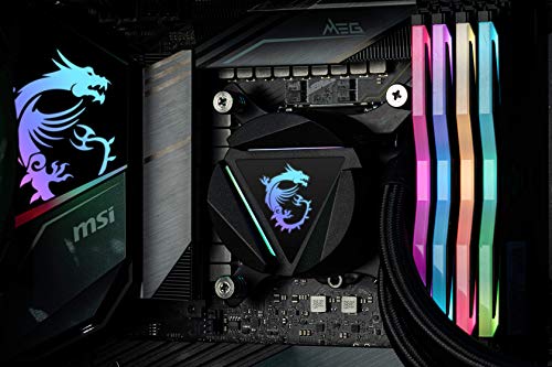 MSI MAG CORELIQUID 240R - AIO RGB CPU Liquid Cooler - Rotating Cap Design - 240mm Radiator - Dual 120mm RGB PWM Fans.