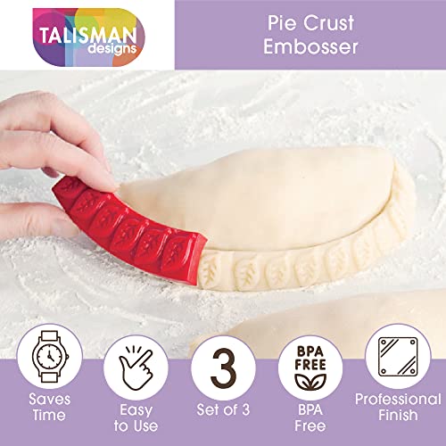 Talisman Designs Pastry Stamps Set of 3 Pie Crust Embosser Pie Decorating Tools & Gadgets
